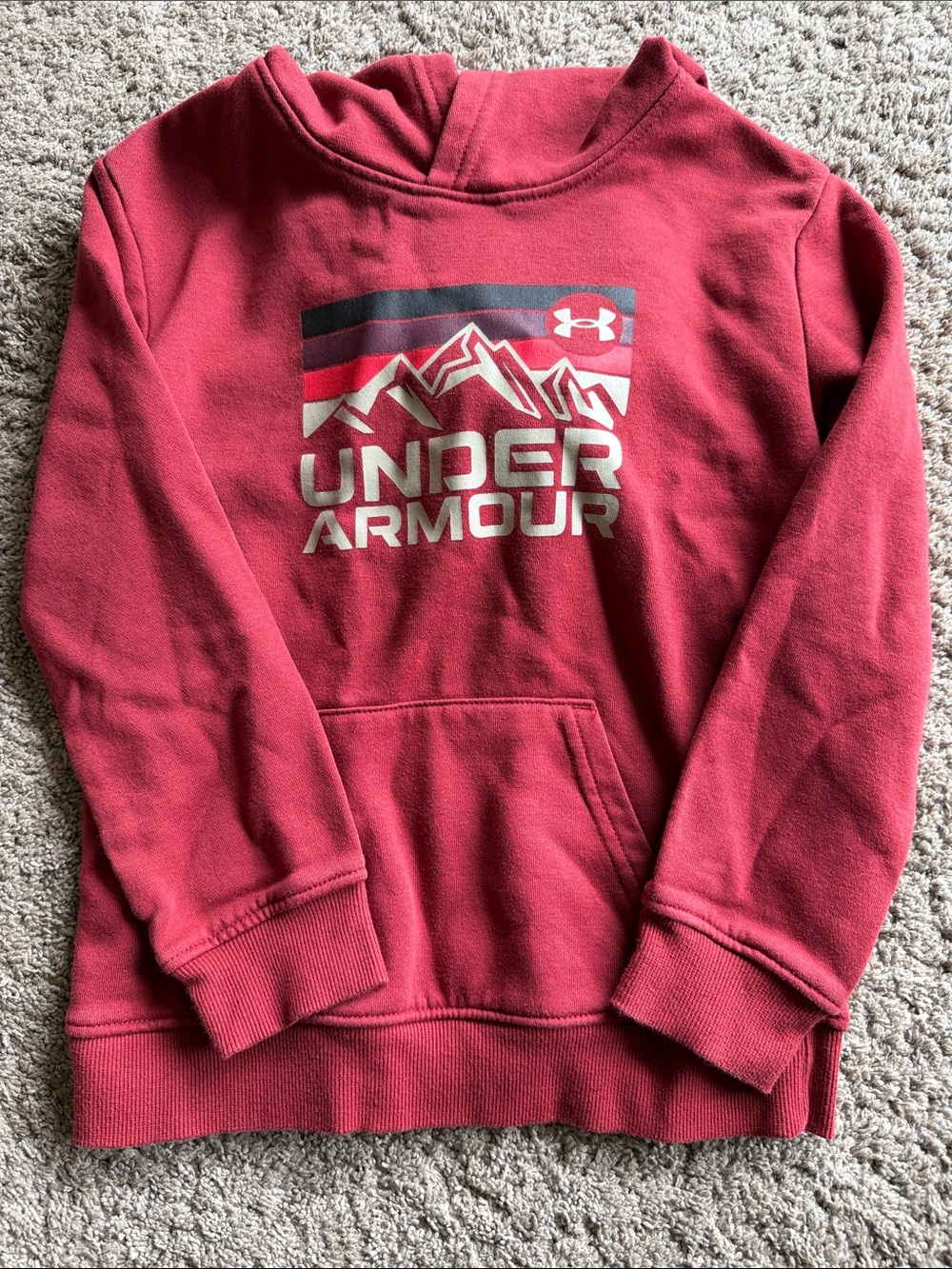 Under Armour Crimson Red Mountain Logo Hooded Sweatshirt